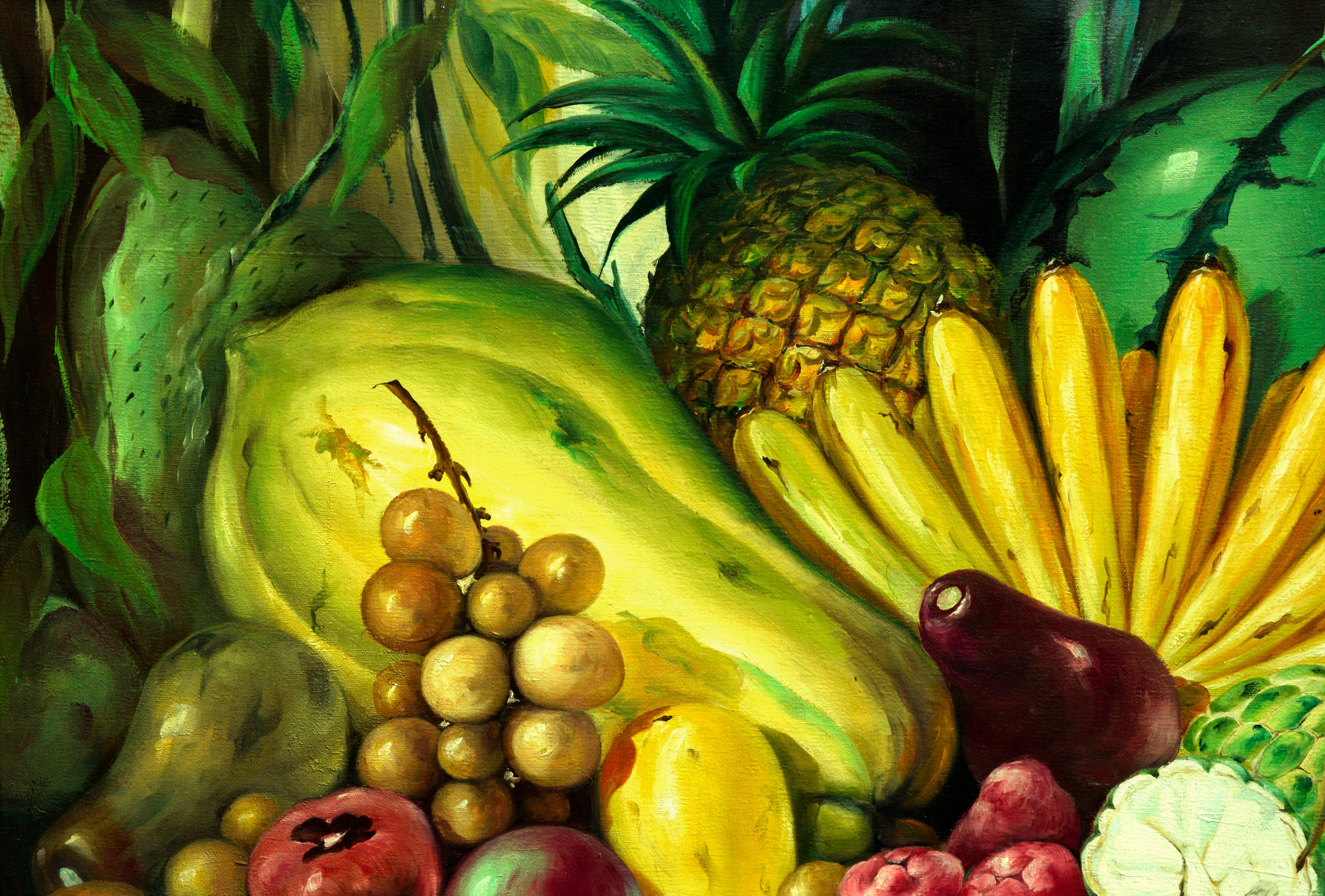 Nature morte aux fruits tropicaux - Réalisme Painting par Manuel Fernando de Palma