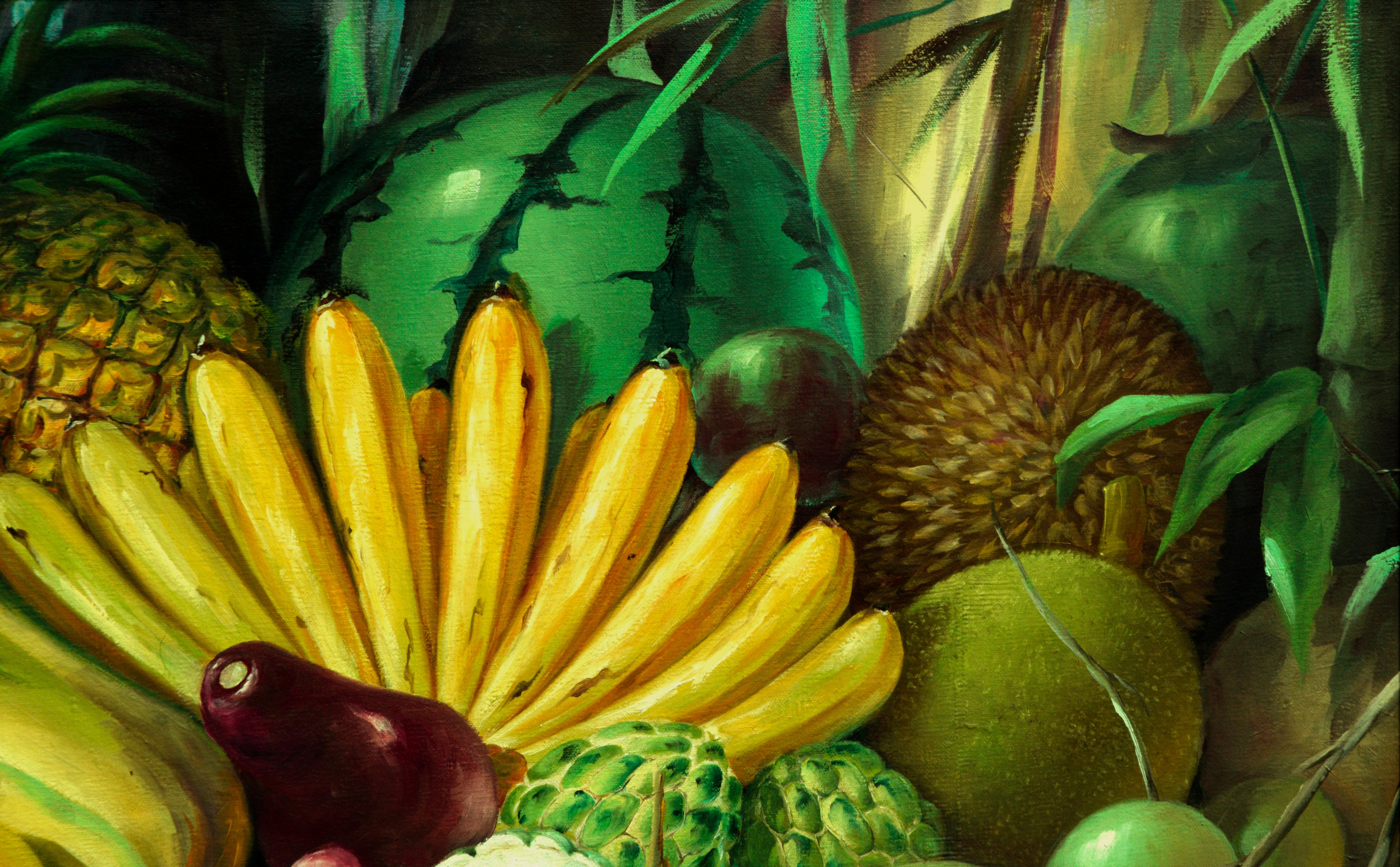 Nature morte aux fruits tropicaux - Vert Still-Life Painting par Manuel Fernando de Palma