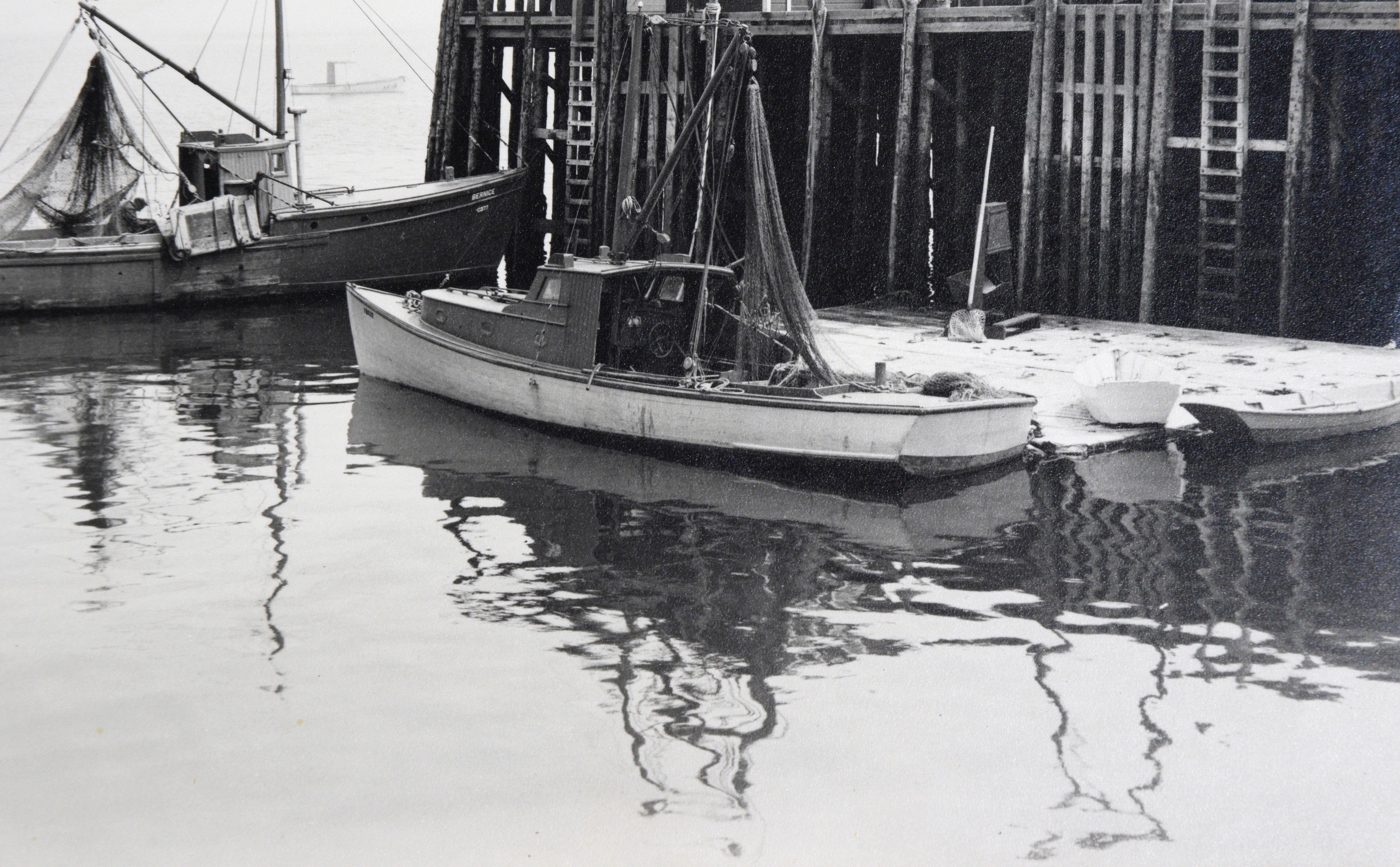 Manset Fish Wharf - American Realist Photograph by Willis H Ballard