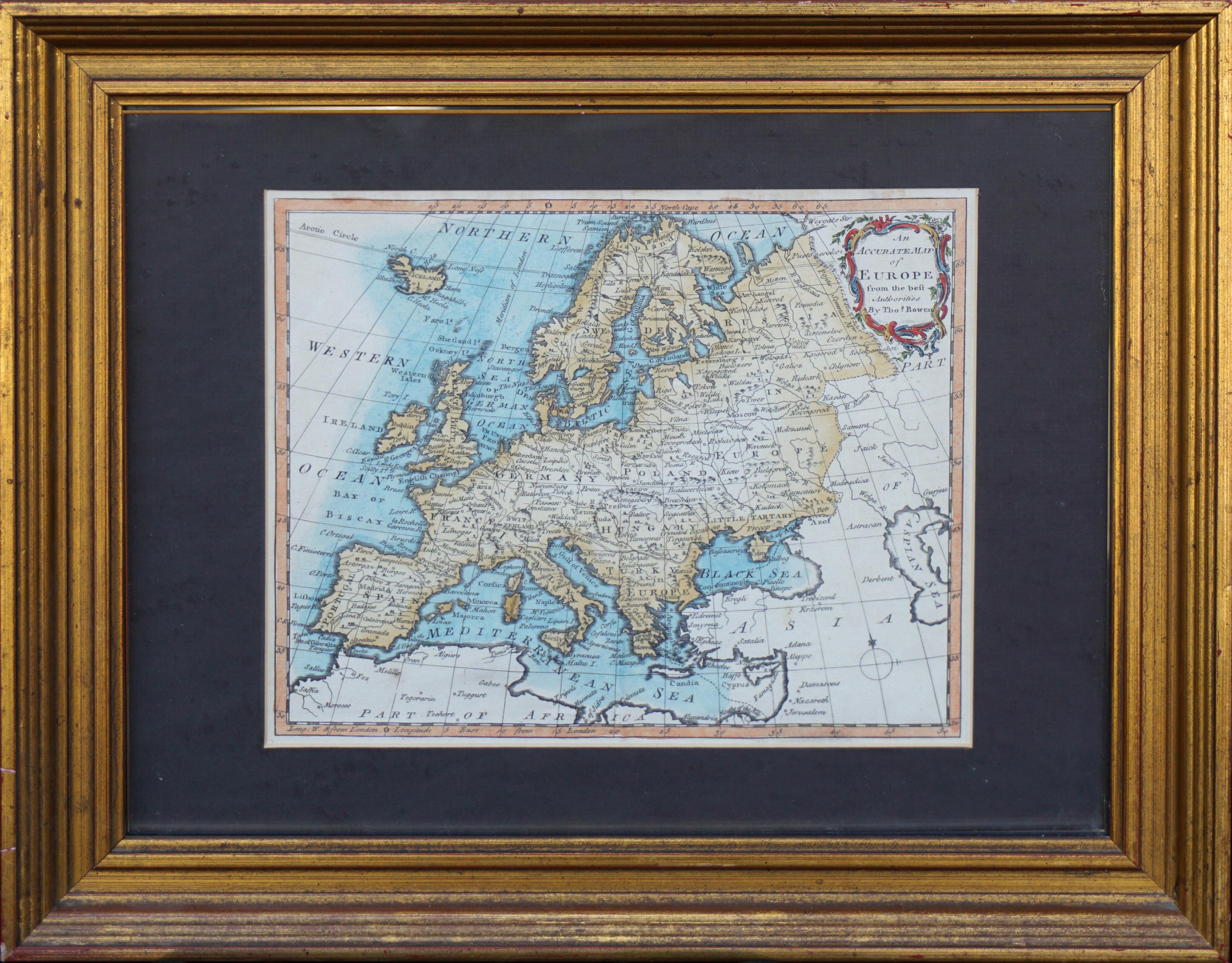 Thomas Bowen Print – 18th Century Map of Europe