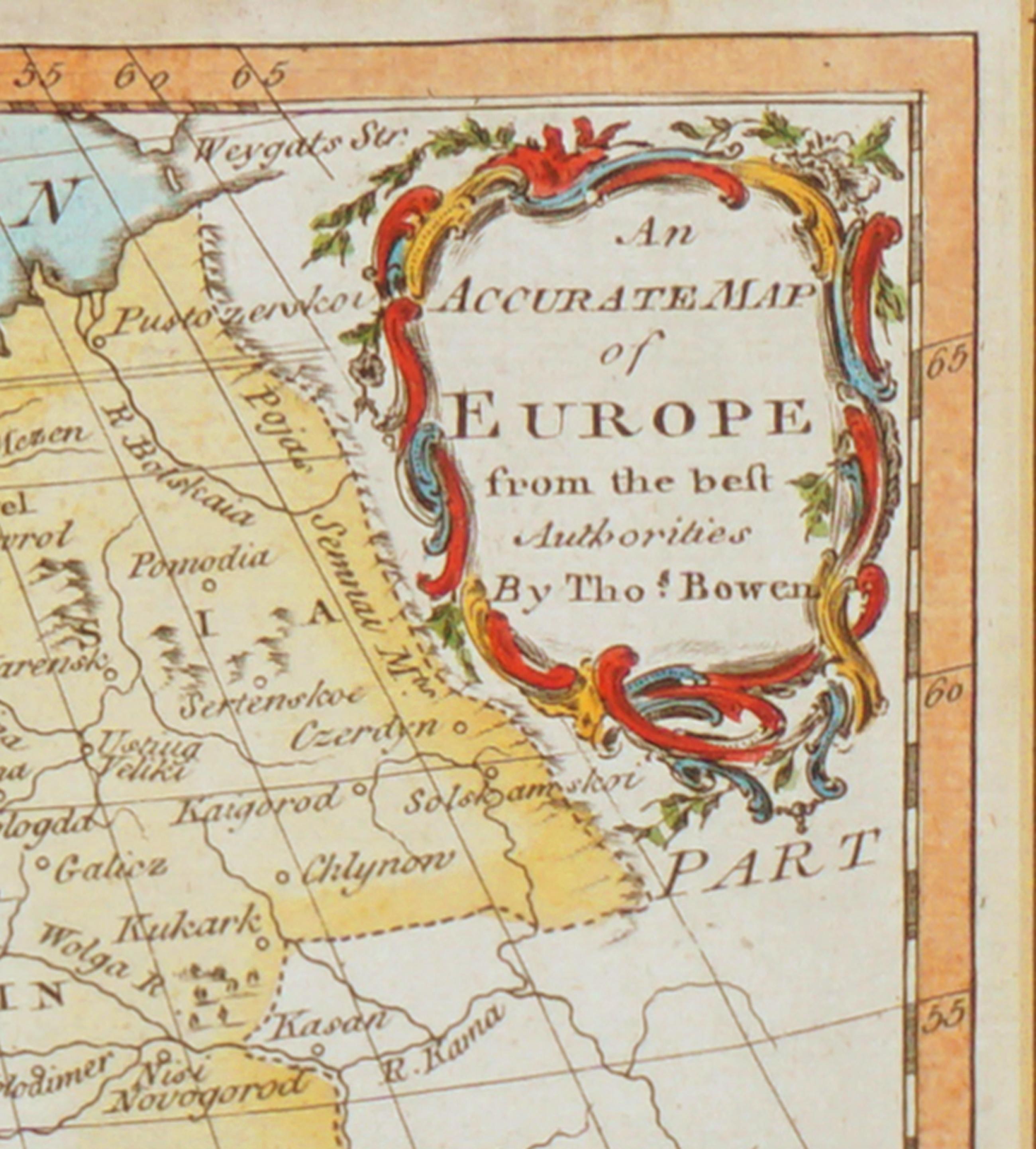 18th Century Map of Europe (Sonstige Kunststile), Print, von Thomas Bowen