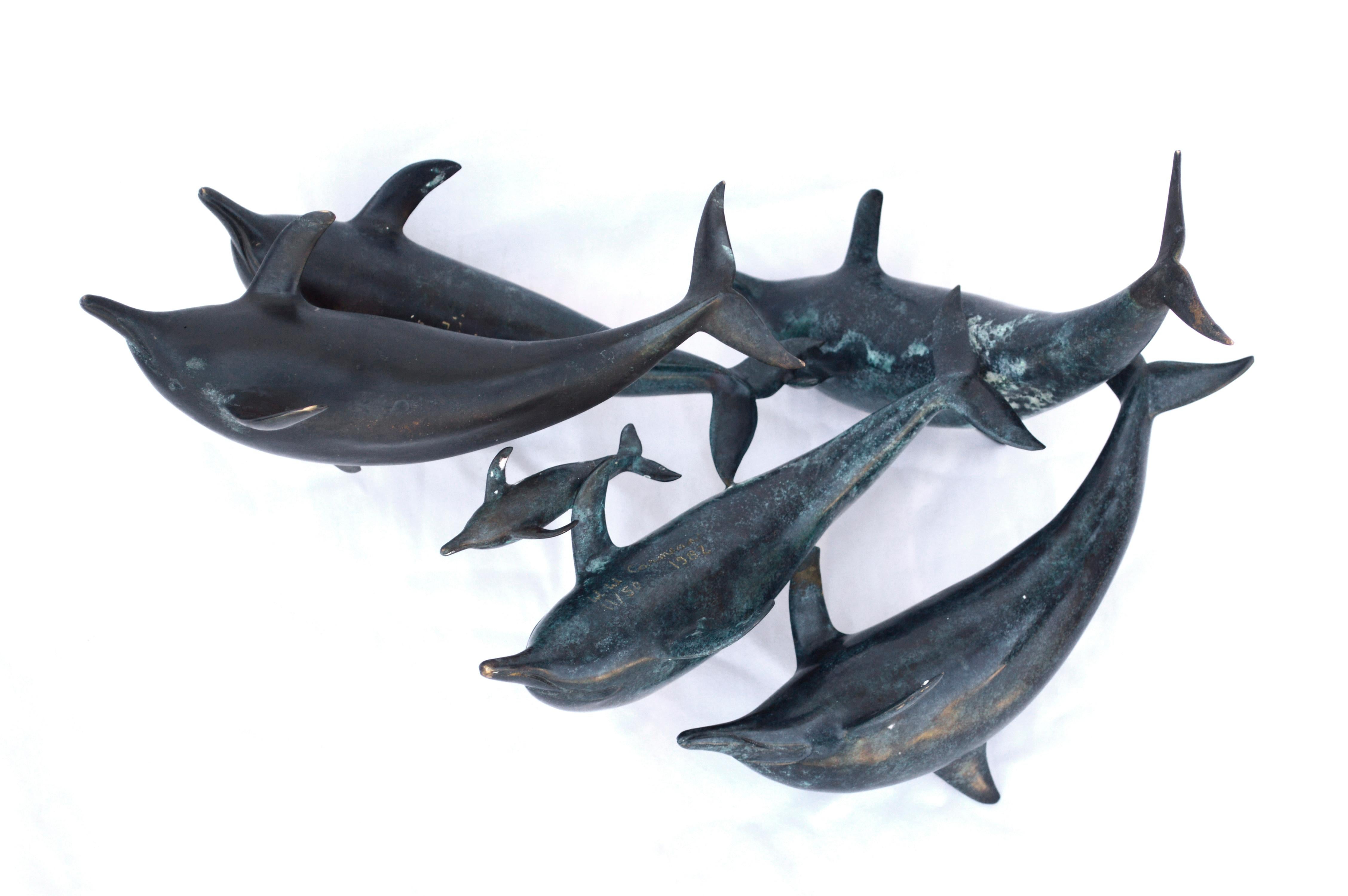 Pod of Dolphins #11 of 50 - Realist Sculpture by Winston Walter Carmean