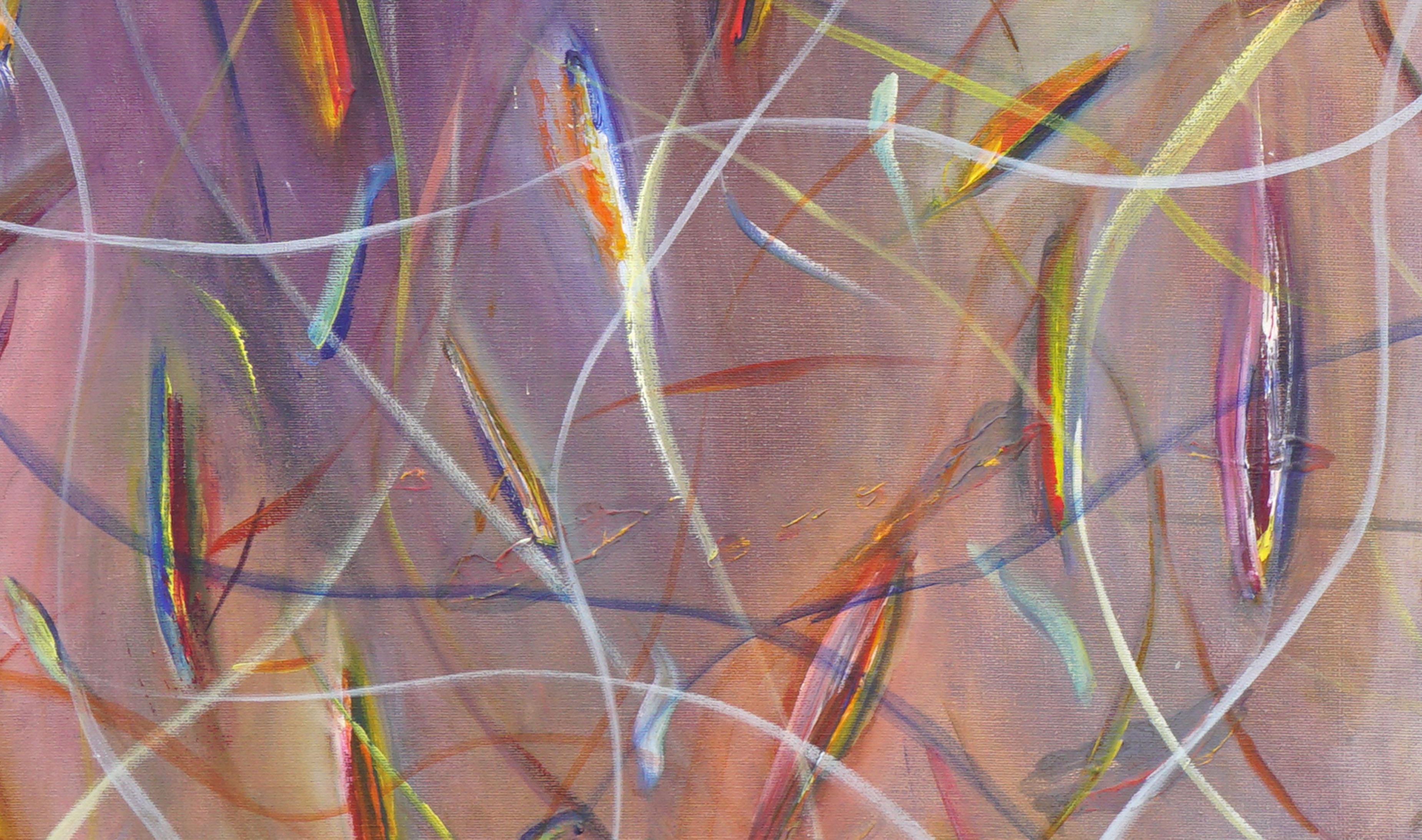 Vintage Koi Pintura Original Abstracta - Painting de Chaquille