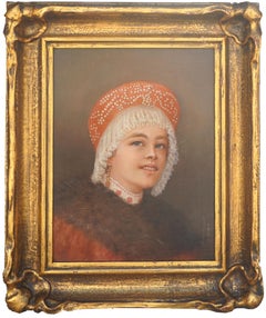 Antique Early 20th Century 1920s Portrait of a Boyarina