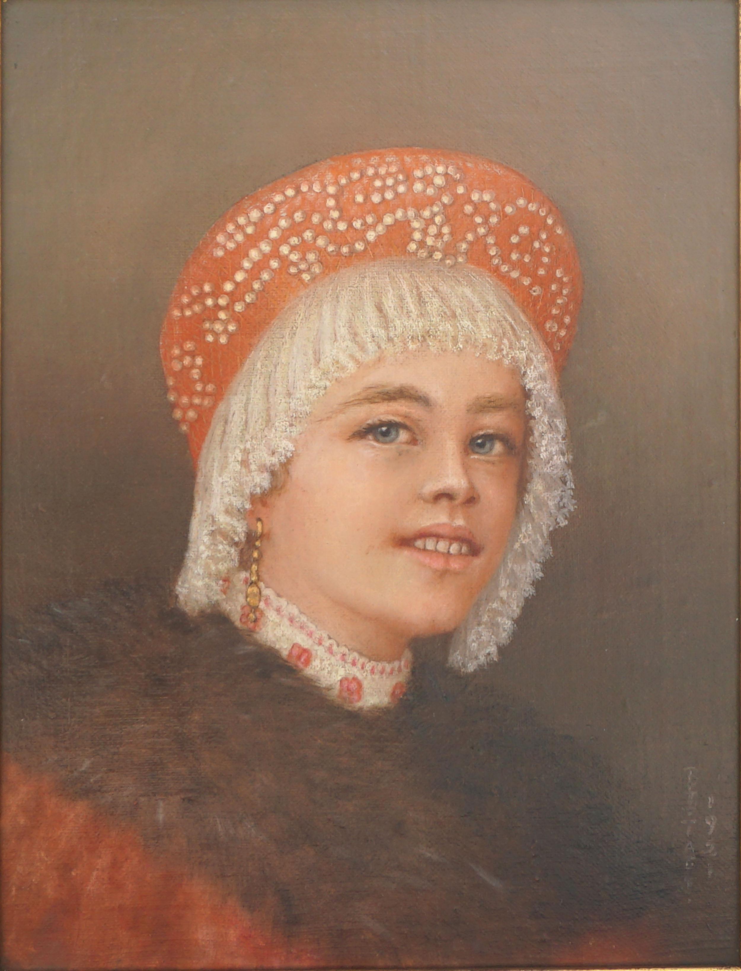 Early 20th Century 1920s Portrait of a Boyarina - Painting by Bell Dibble Taft