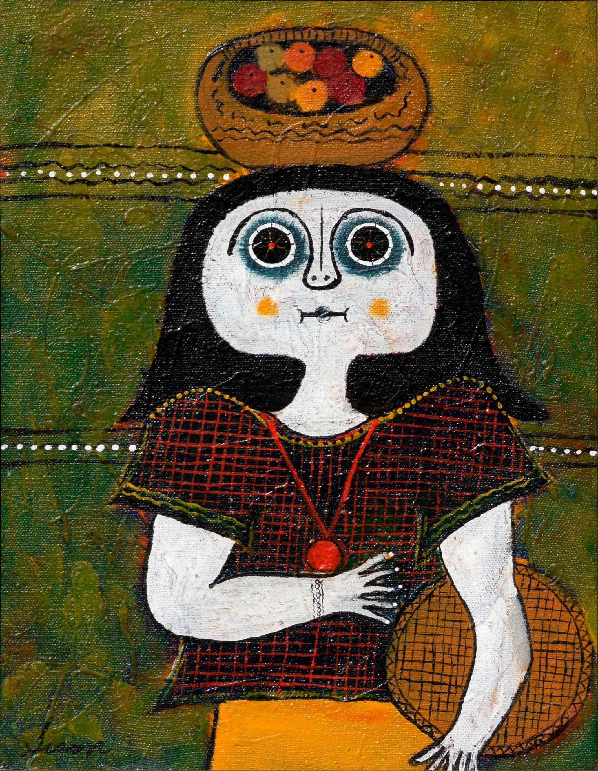 Dazed and Confused at the Market - Folk Art Painting by Sison