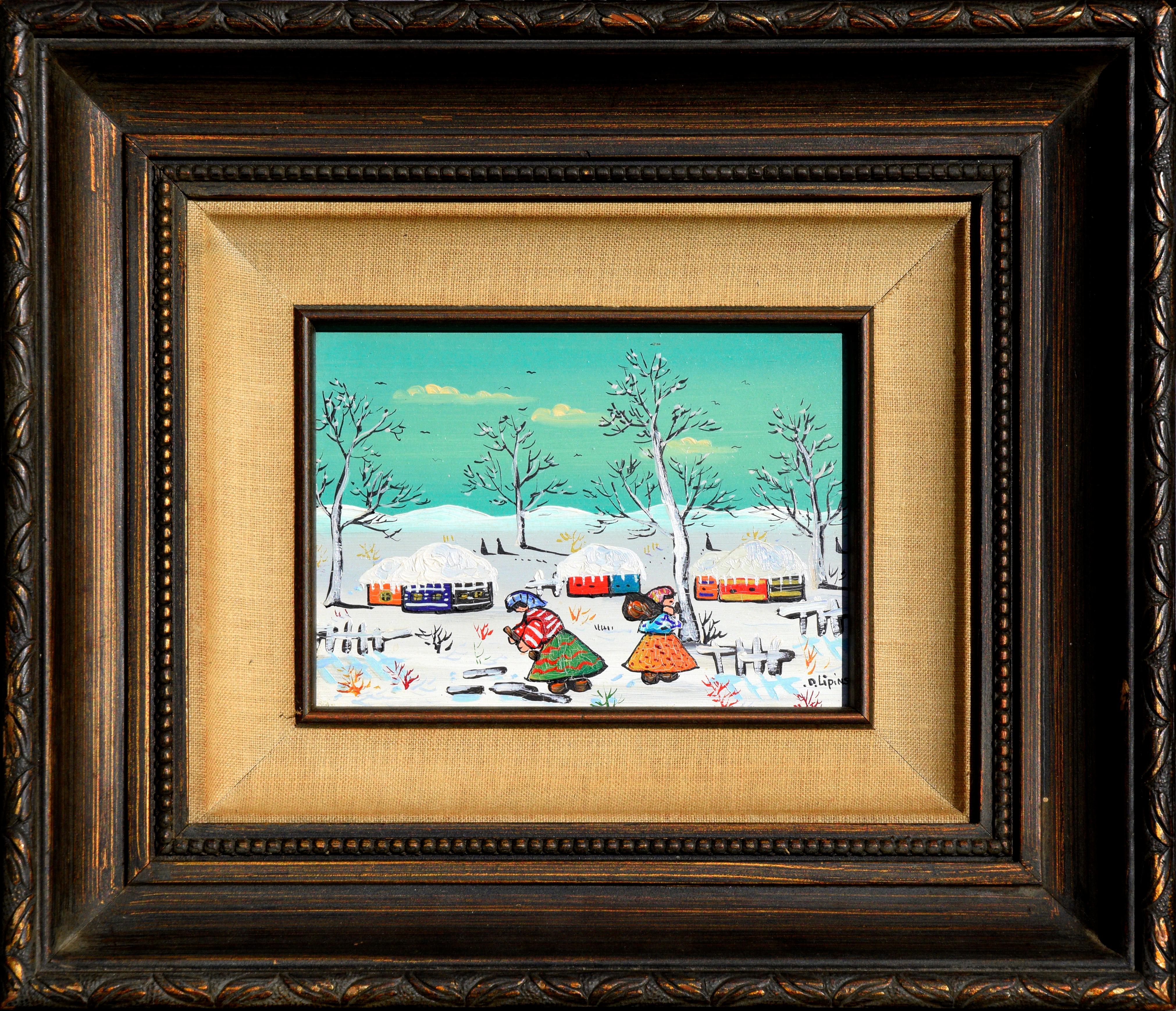 D. Lipinski Figurative Painting – Winter-Landschaft