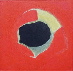 Minimalist Red & Black Abstract Geometric, "John Favors Red" 