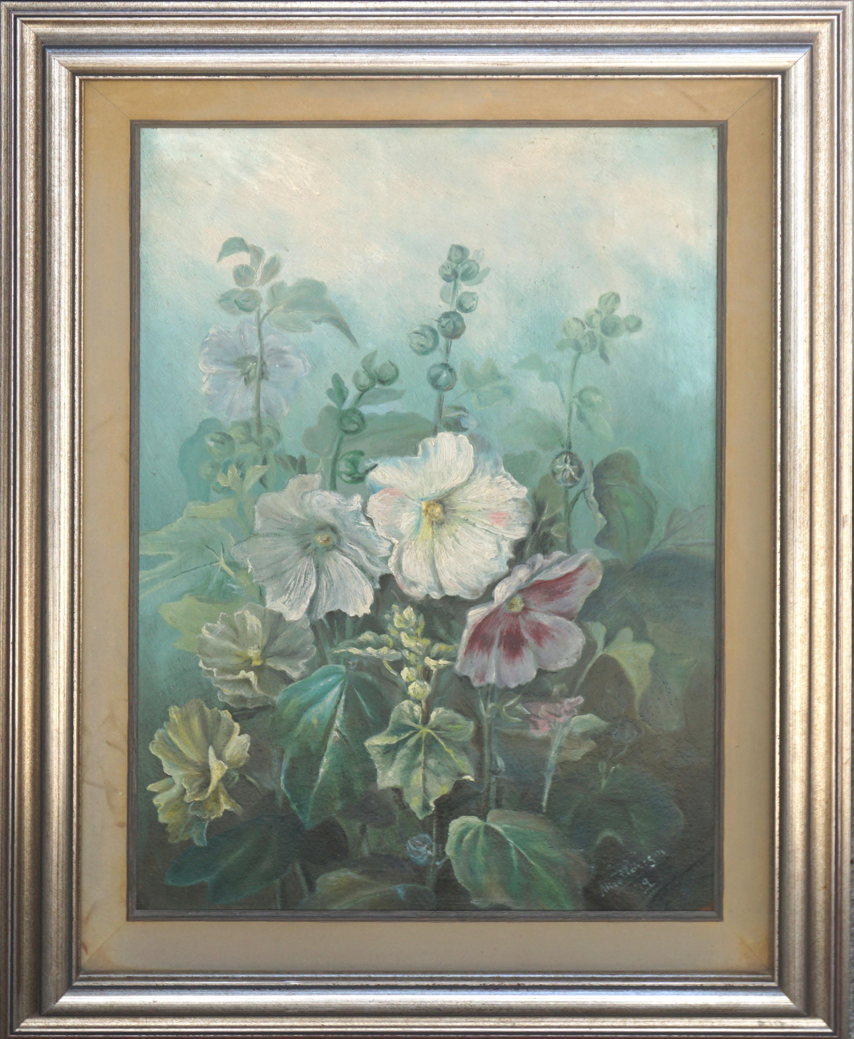 Alice Peterson Still-Life Painting - Foxgloves in the Mist Floral 