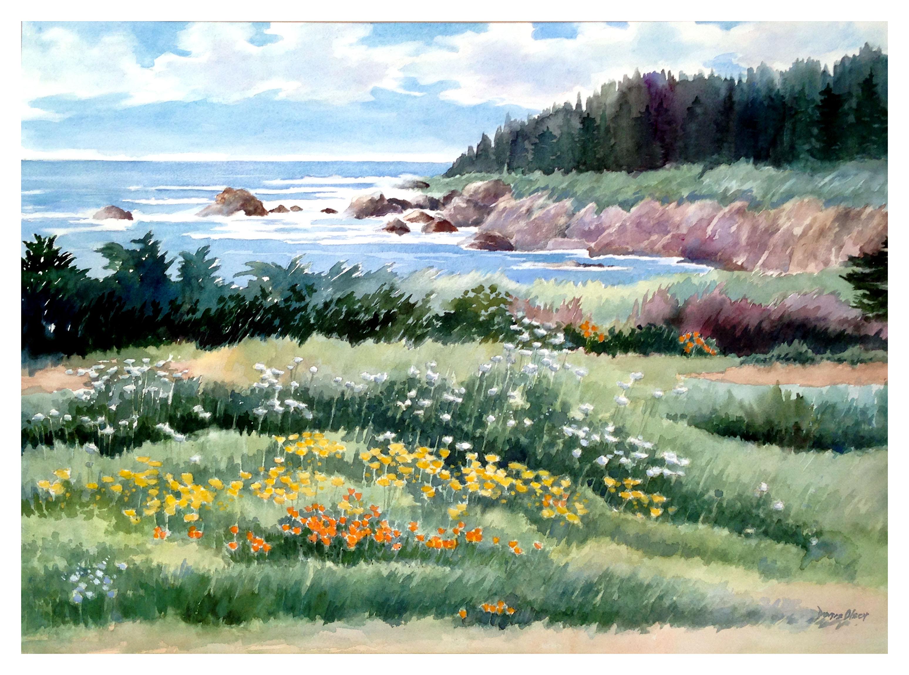 Summer Cove California Landscape - Painting by Doris Olsen