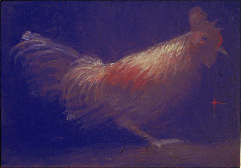 Portrait of a Rooster - Painting by Charles Kolnik