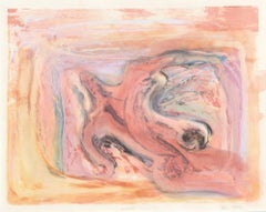 "Sopravvissuto", figurativo espressionista astratto in arancione