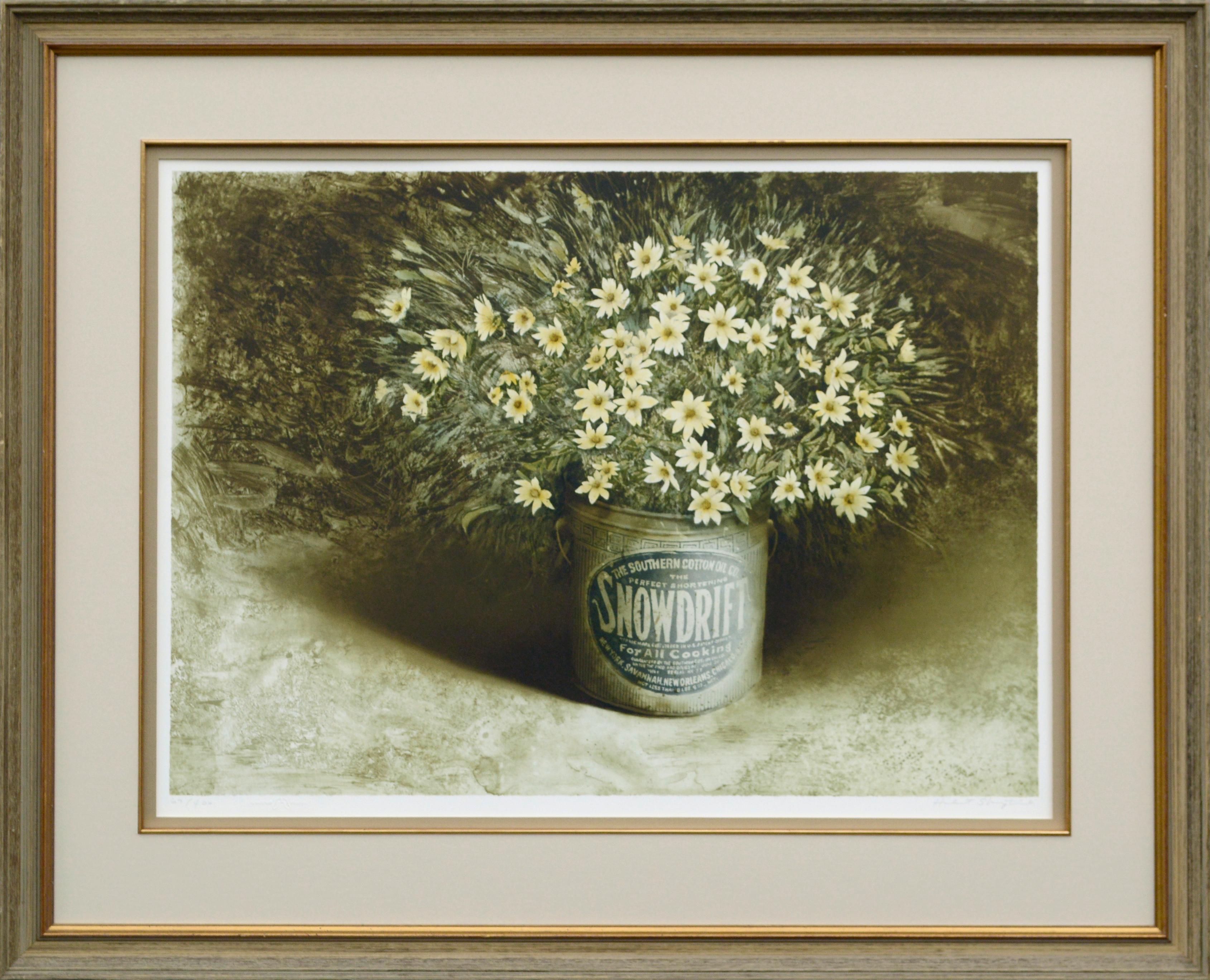 Hubert Shuptrine Still-Life Print - "Mountain Boquet" - Wildflowers in Snowdrift Shortening Can
