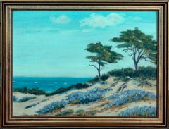 Mid Century Carmel-by-the-Sea Lupines and Monterey Cypress