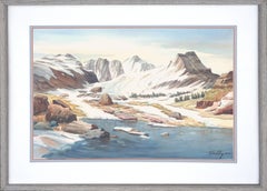 High Sierra Lake Watercolor Landscape by Harold E. Holly, AWS