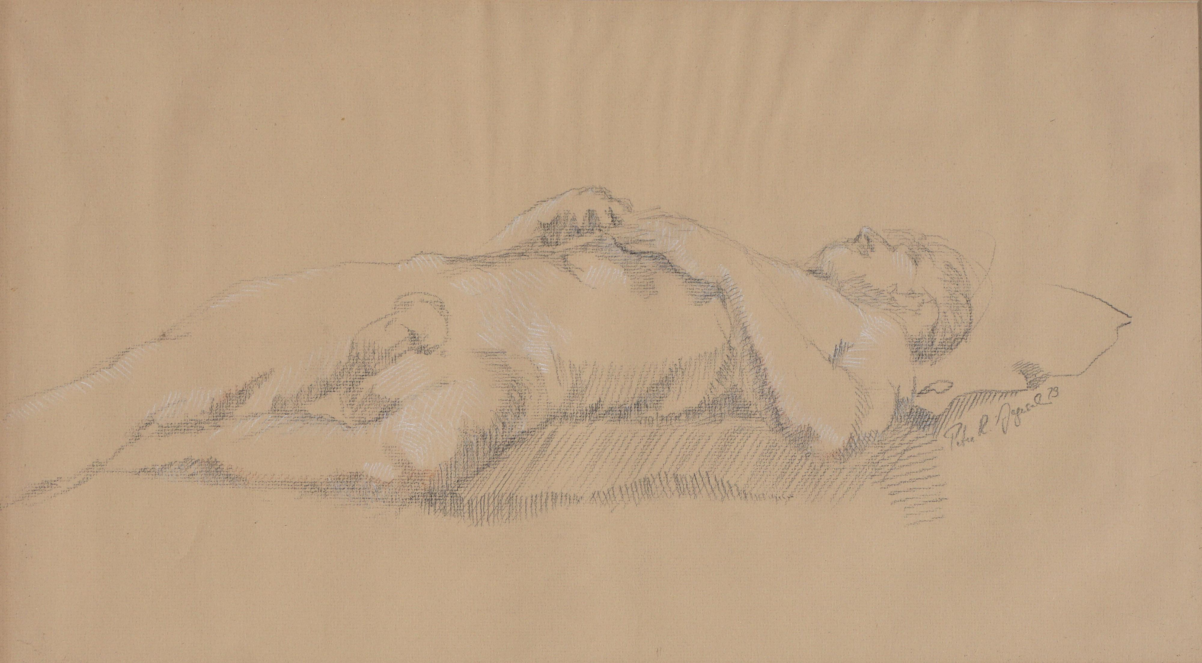 Prone Male Nude Study - Art by Peter R Gyesal