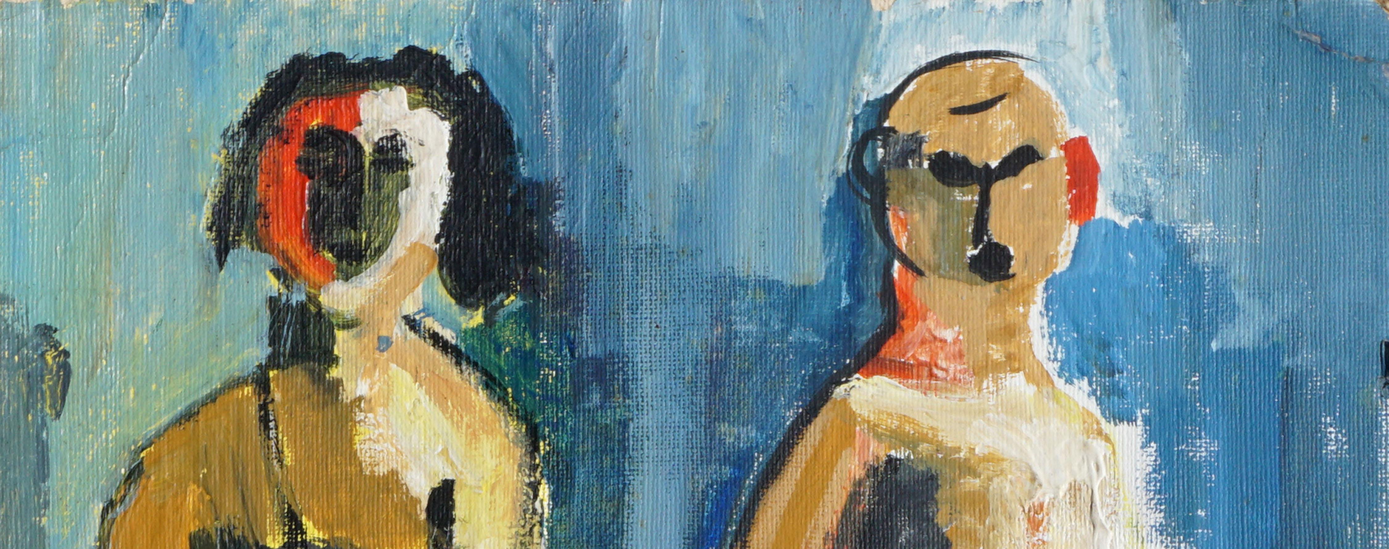 Bathing Suit Couple, Bay Area Figurative Abstract In Style of David Park - Painting by Boothe