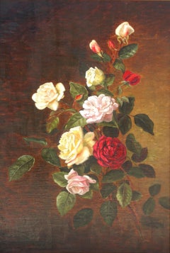 Théière à fleurs antique de la fin du XIXe siècle - Nature morte