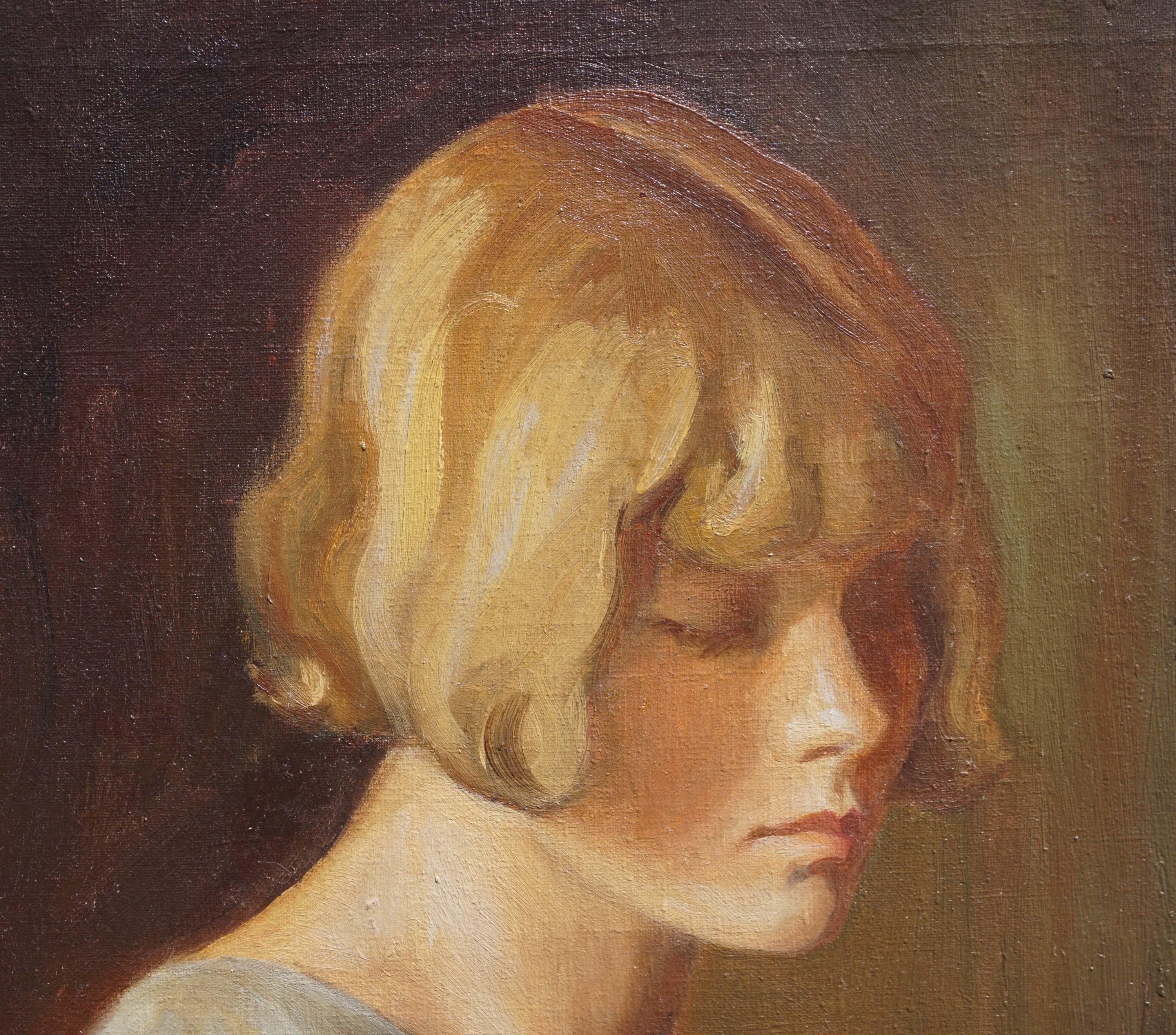 Portrait of a Young Woman 1930 - Painting by Mary L James