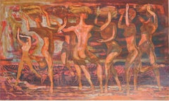 "Dawn Revel" - Mid Century Modern Modernist Serigraph by Phil Paradise