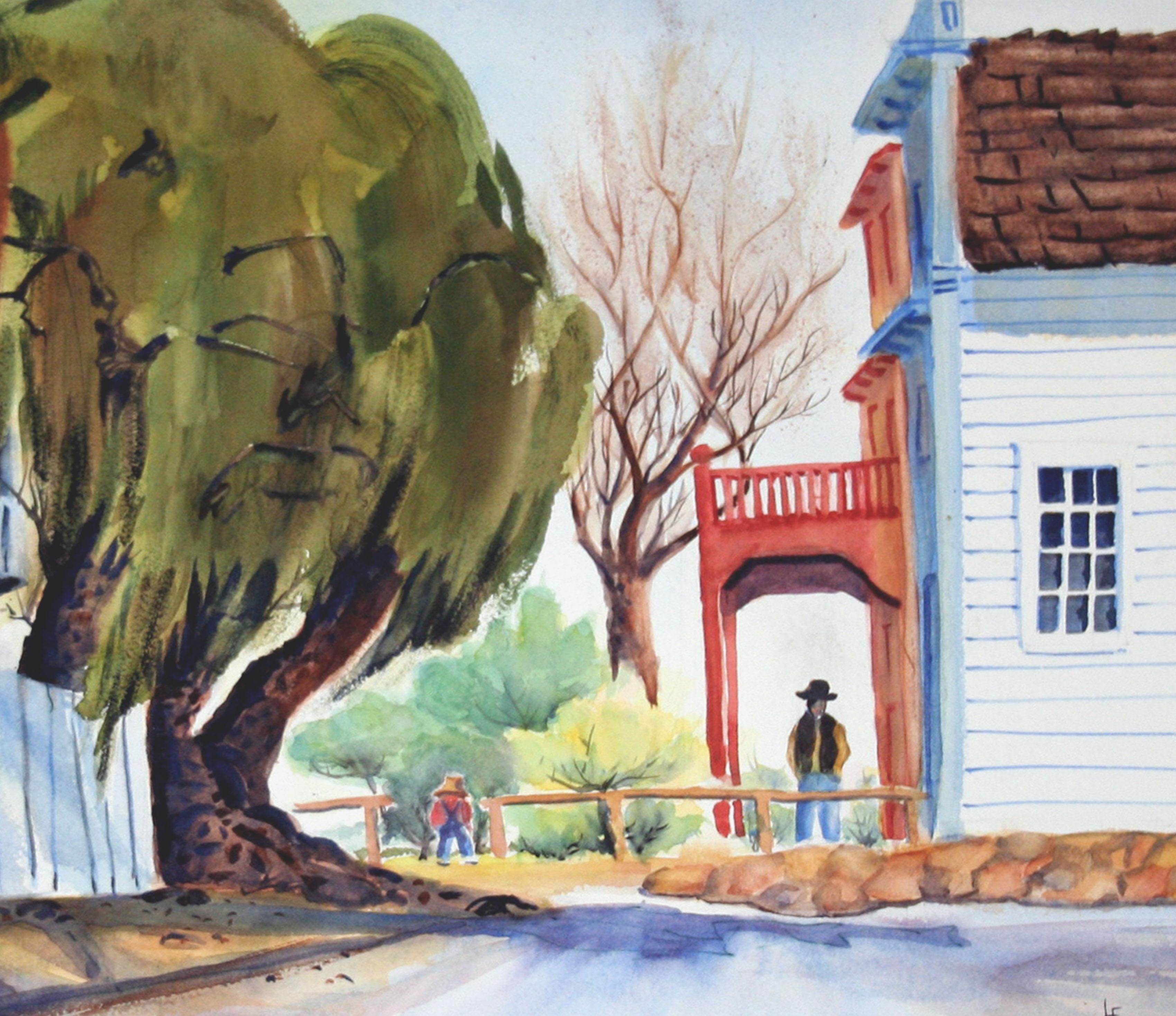 Ciudad de la fiebre del oro Columbia, California Paisaje de Lillie Heebner - Art impresionista estadounidense de L. Heebner
