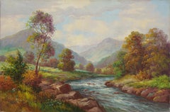 Late 19th Century Sierra Mountains & Stream Landscape