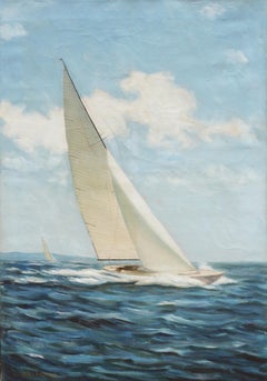 Sloop at Full Sail - Nautical Seascape