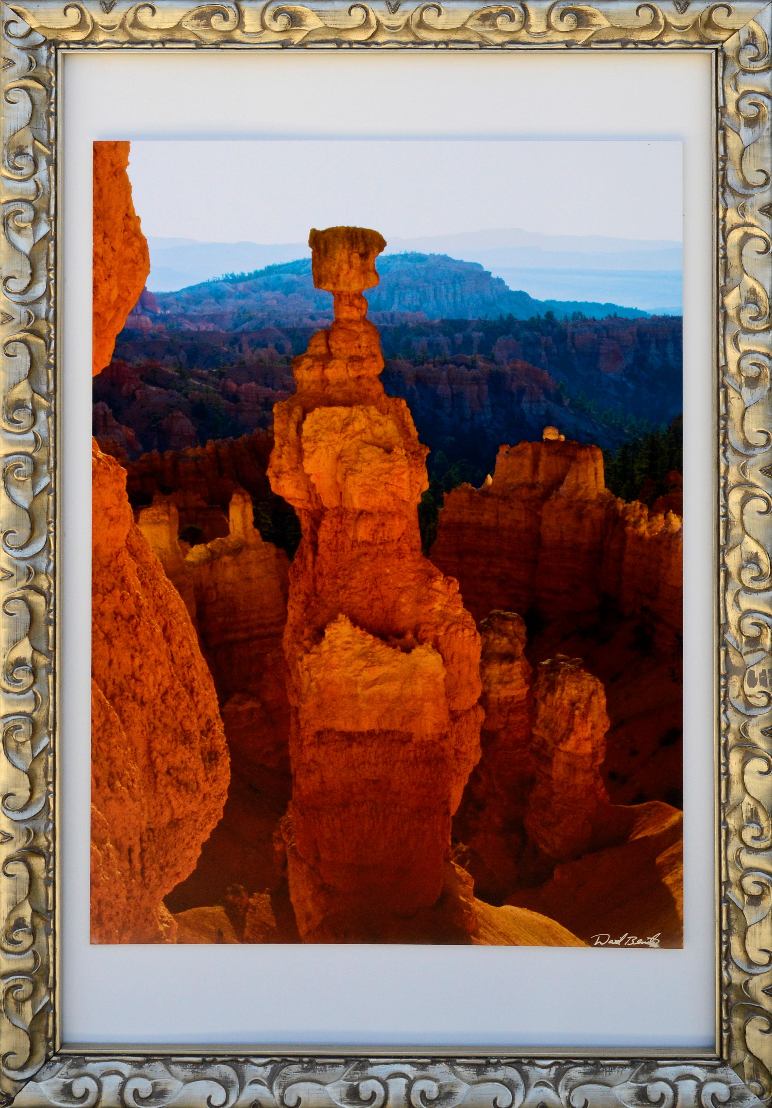 Photographie couleur de paysage Bryce Canyon National Park, roches rouges du désert, signée 