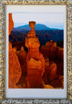 Vintage Bryce Canyon National Park, Desert Red Rocks Landscape Color Photograph, Signed 