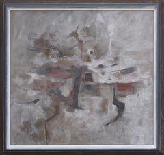 Mid Century Modern Silver & Earthtone Abstract Expressionist - Corban Lepell