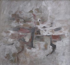 Mid Century Modern Silver & Earthtone Abstract Expressionist - Corban Lepell