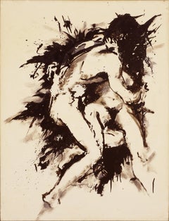 The Lovers "Play Misty For Me", Black & White Figurative Abstract, Film Study