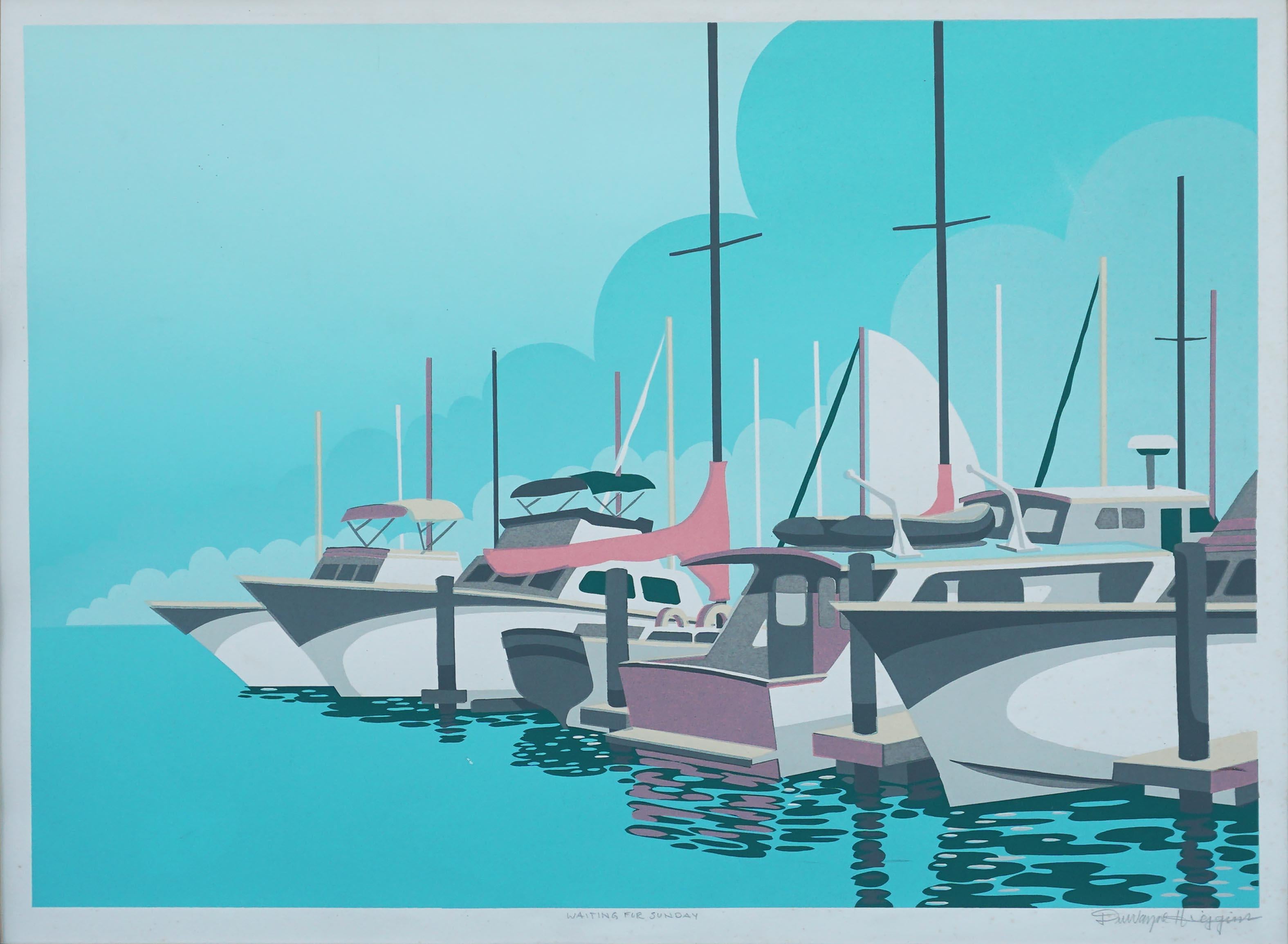 Waiting For Sunday -- Boats in Harbor  - Print by DuWayne Boyd Higgins