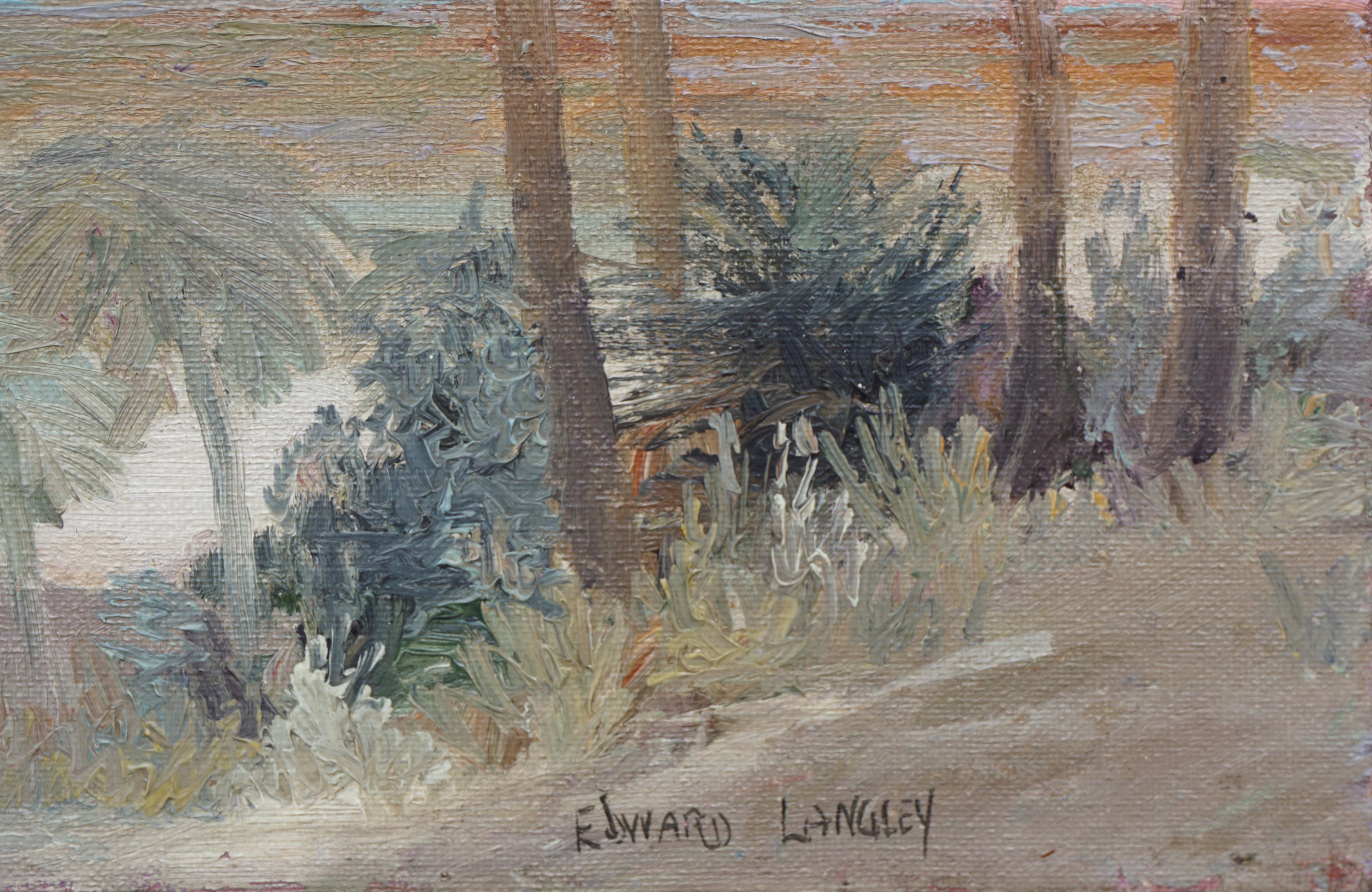 Paysage de Palm Springs du début du XXe siècle - Impressionnisme américain Painting par Edward Marion Langley