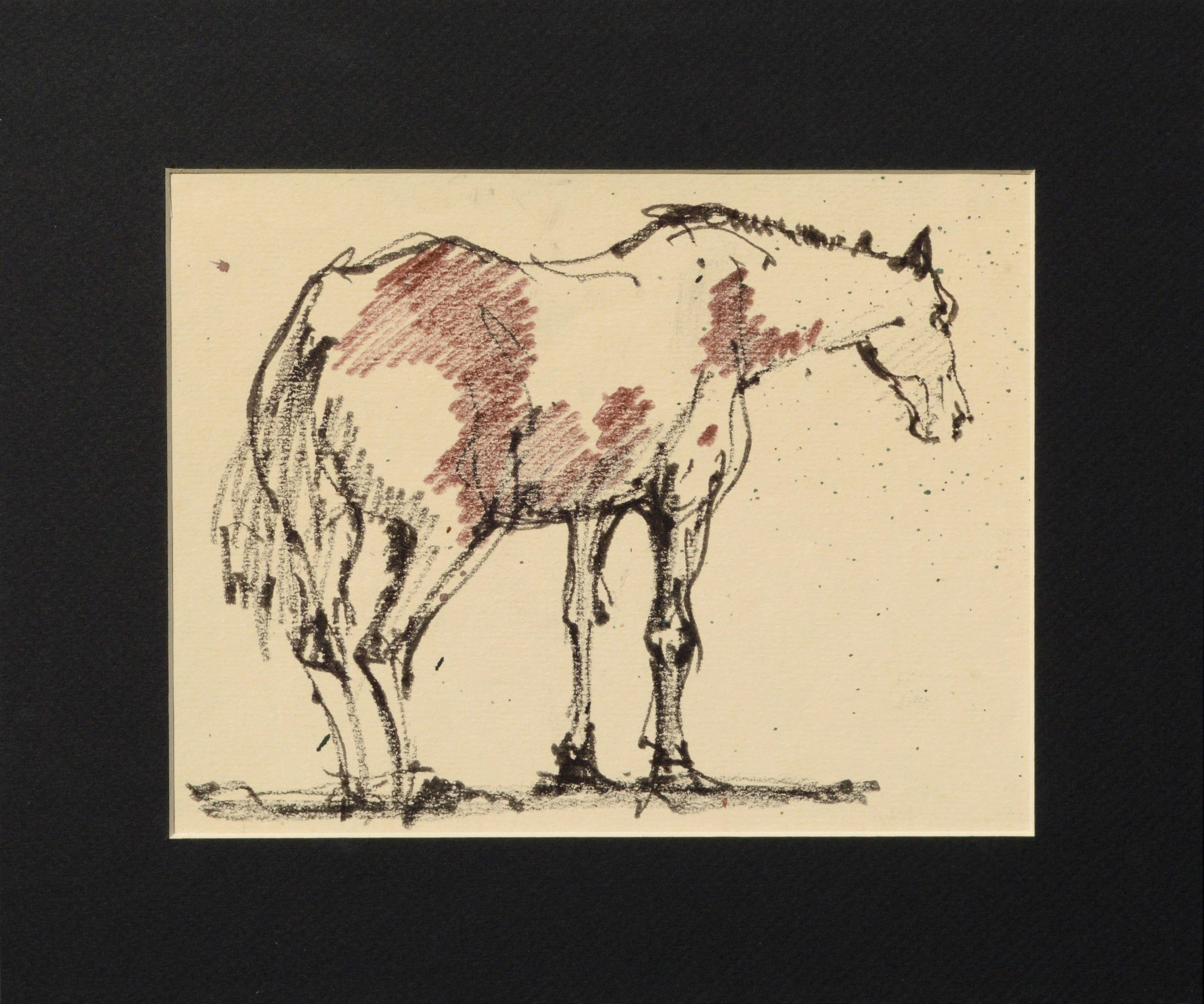 Dessin de cheval moutarde