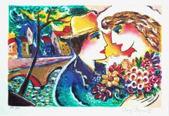 Bride & Groom - Fauvist Figurative Landscape