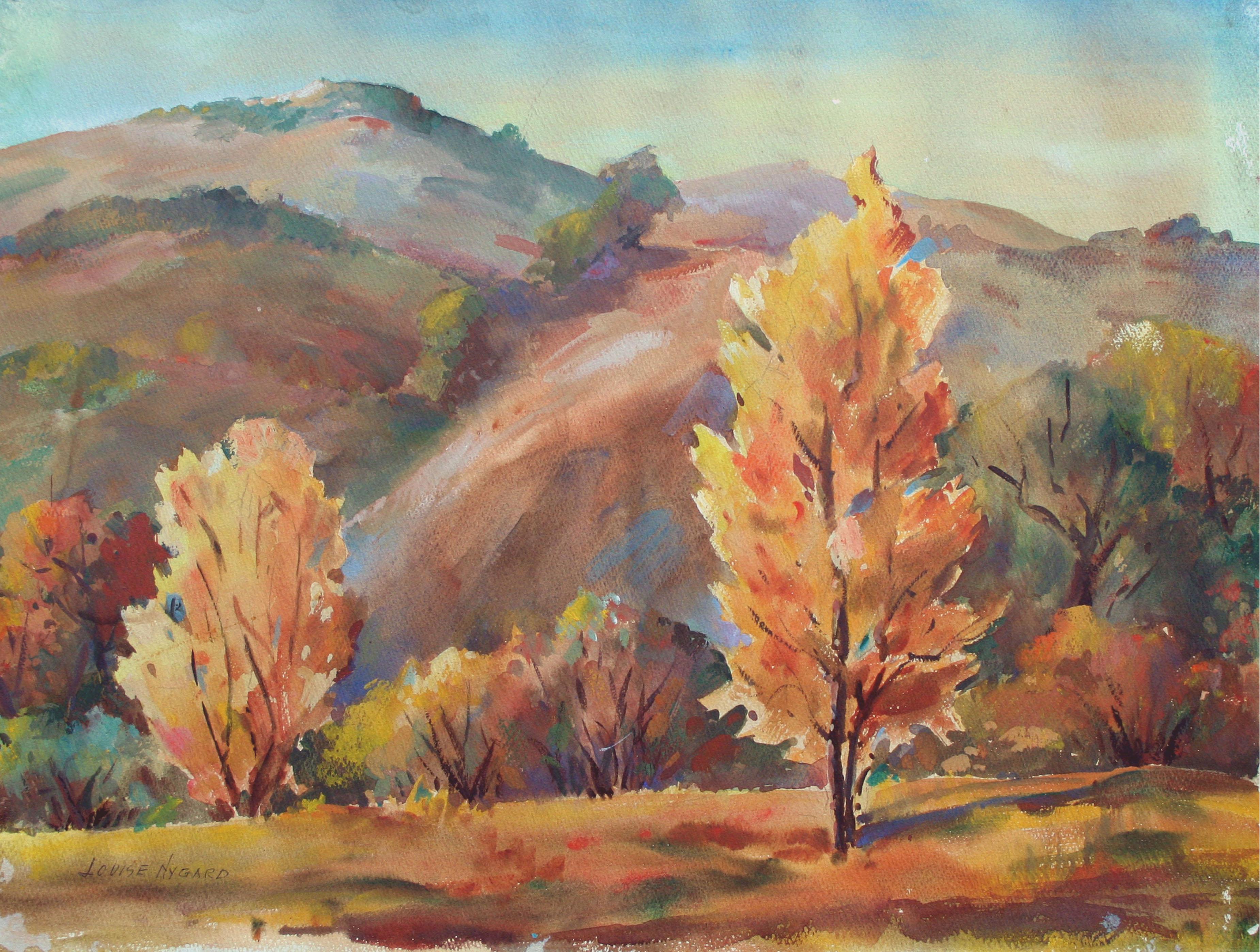 Louise Nygard Landscape Painting - Mid Century Santa Cruz Mountains Autumn Landscape