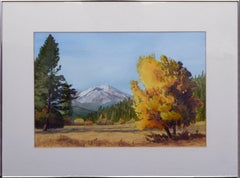 Mountain Meadow in Autumn, Mount St. Helens Oregon Landscape Watercolor