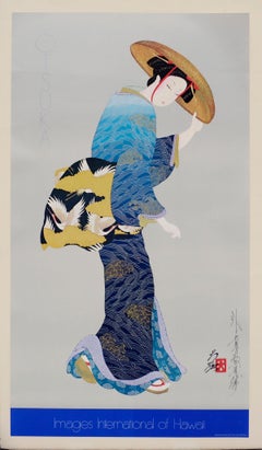 Woman in Blue Kimono - Signed Lithograph