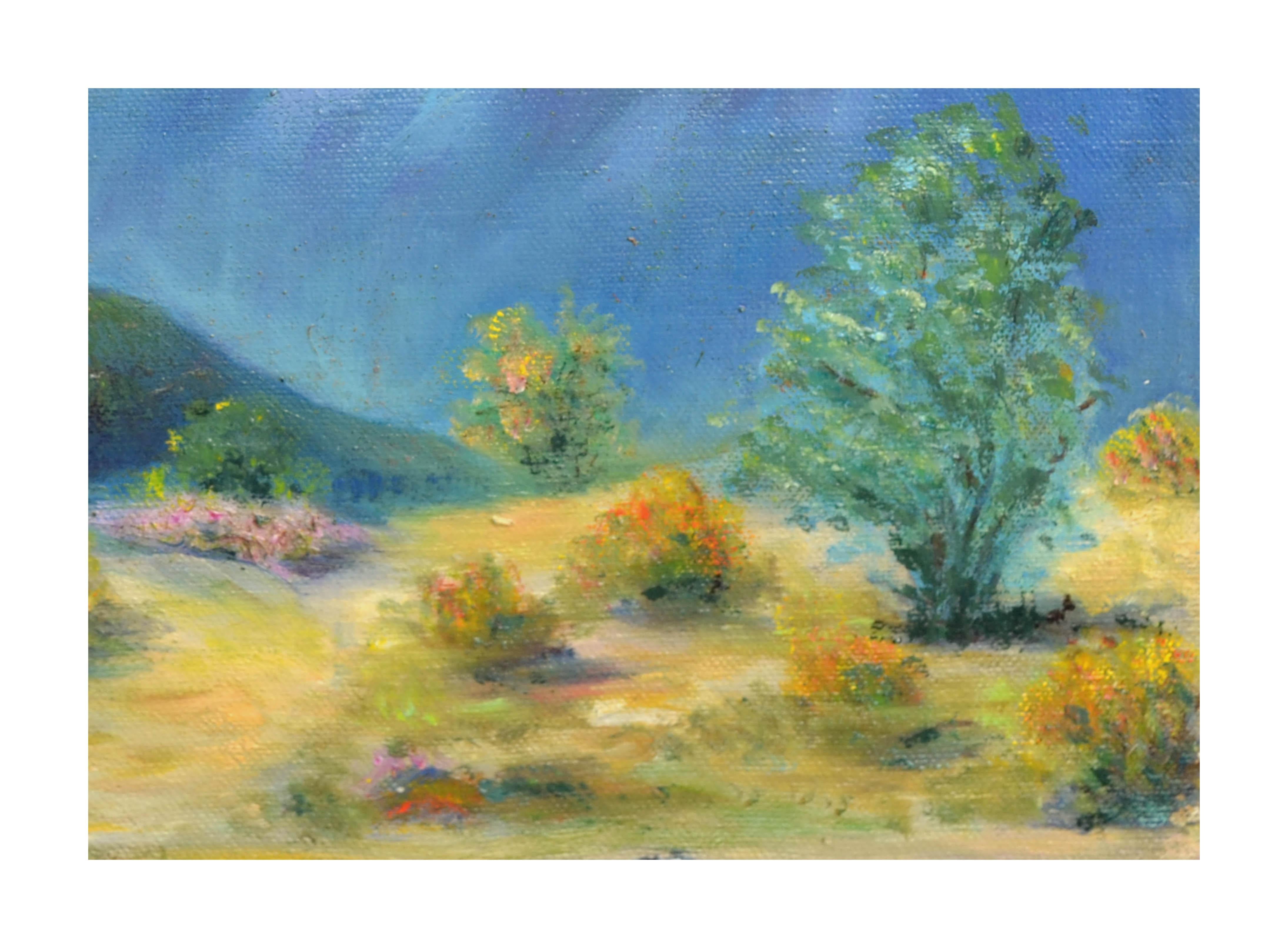 Mid Century Palm Springs Desert Landscape  - Painting by K. Neidlinger