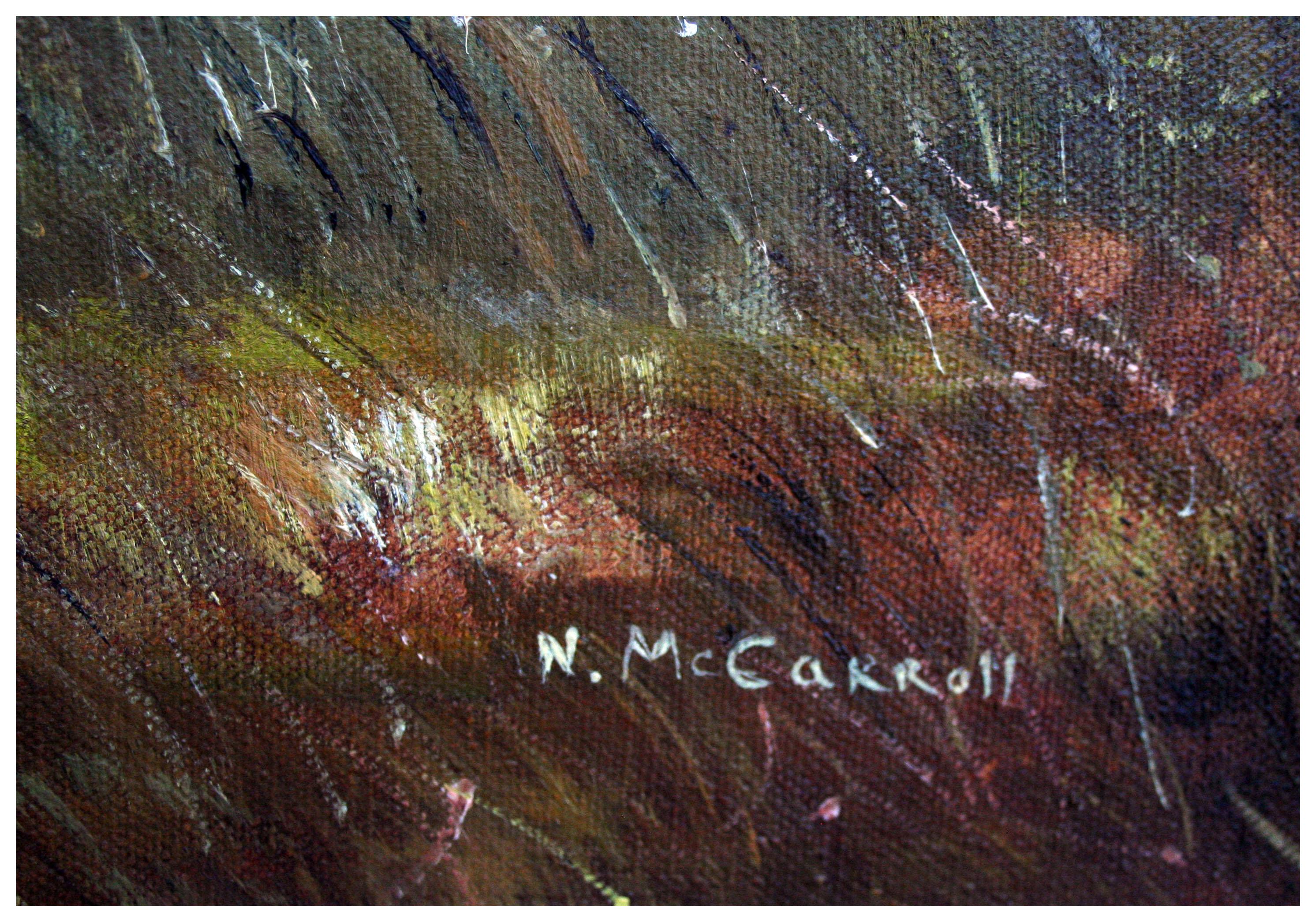 Paesaggio vintage della California Gold Country con fienile - Landscape Painting Grigio di N. McCarroll