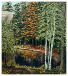 Vintage Landscape -- Birch Trees on the Water