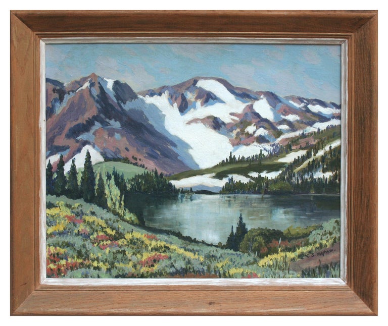 Clare Shipton Mayhew Landscape Painting - Midcentury California Mountain Landscape 