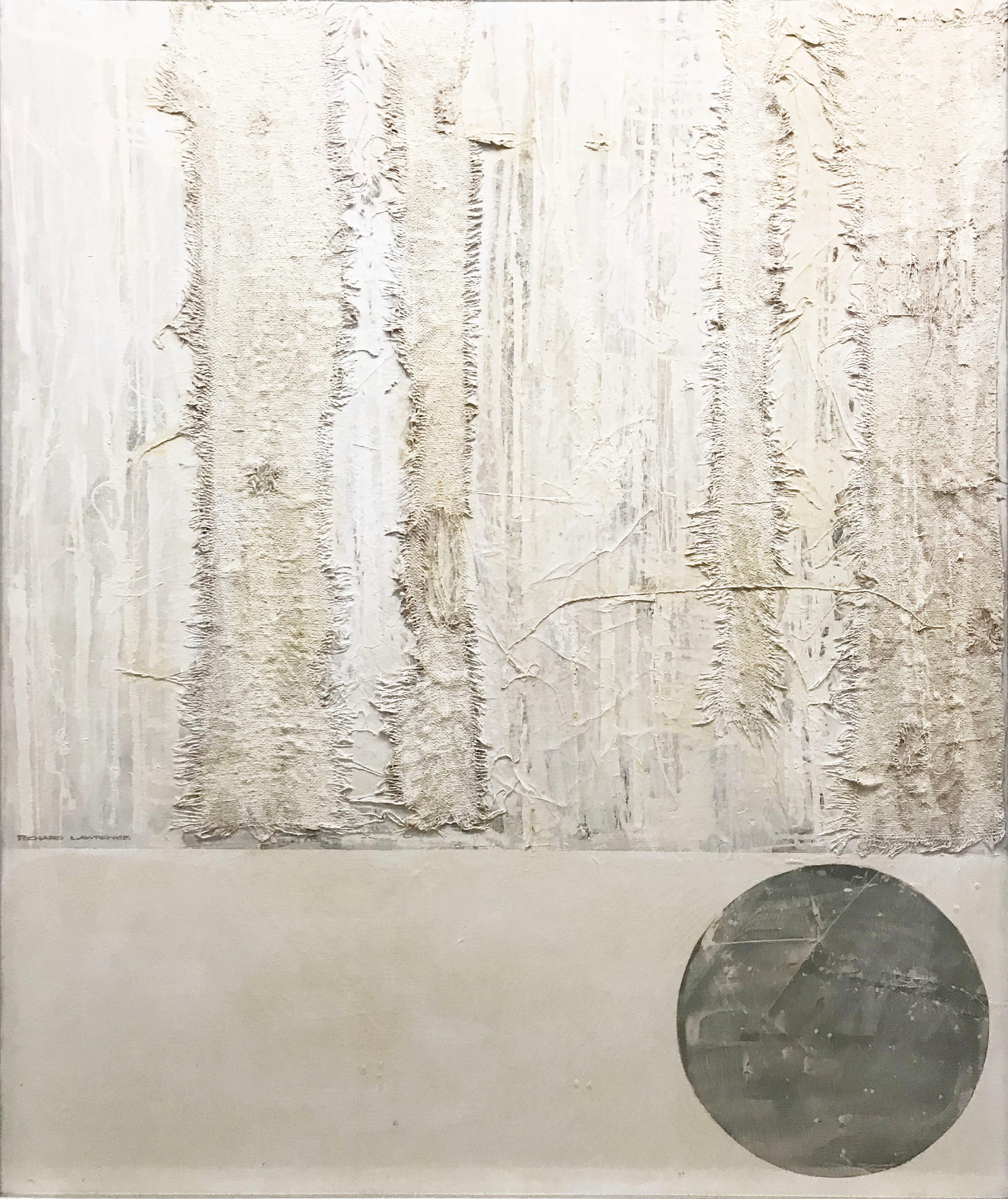 Abstrakter quadratischer und runder Kreis im modernistischen Stil – Painting von Richard Lawrence