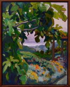 California Fig Tree & Flowers Landscape