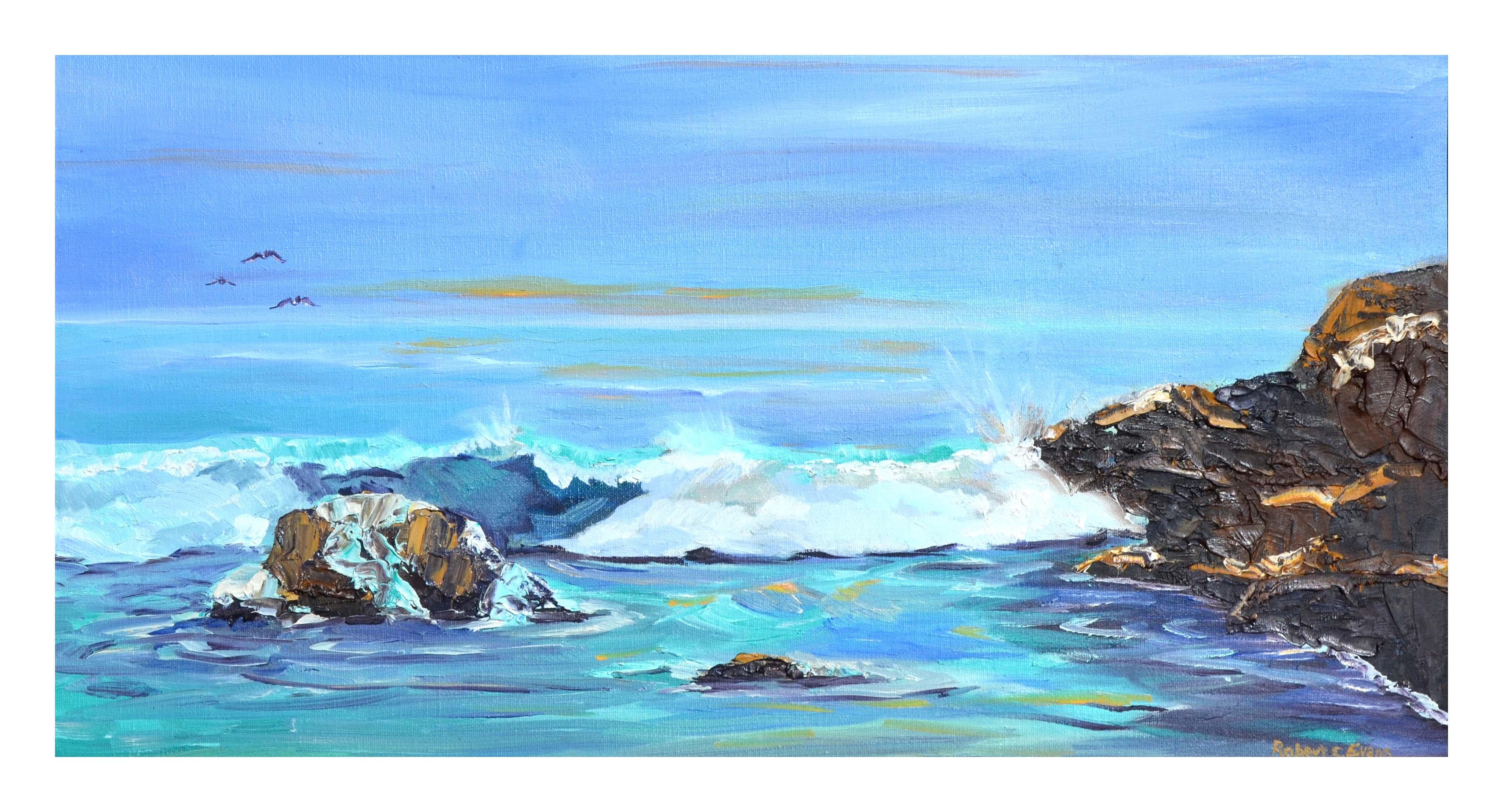 Divers Cove, Point Lobos California Seascape  - Painting by Robert C. Evans 