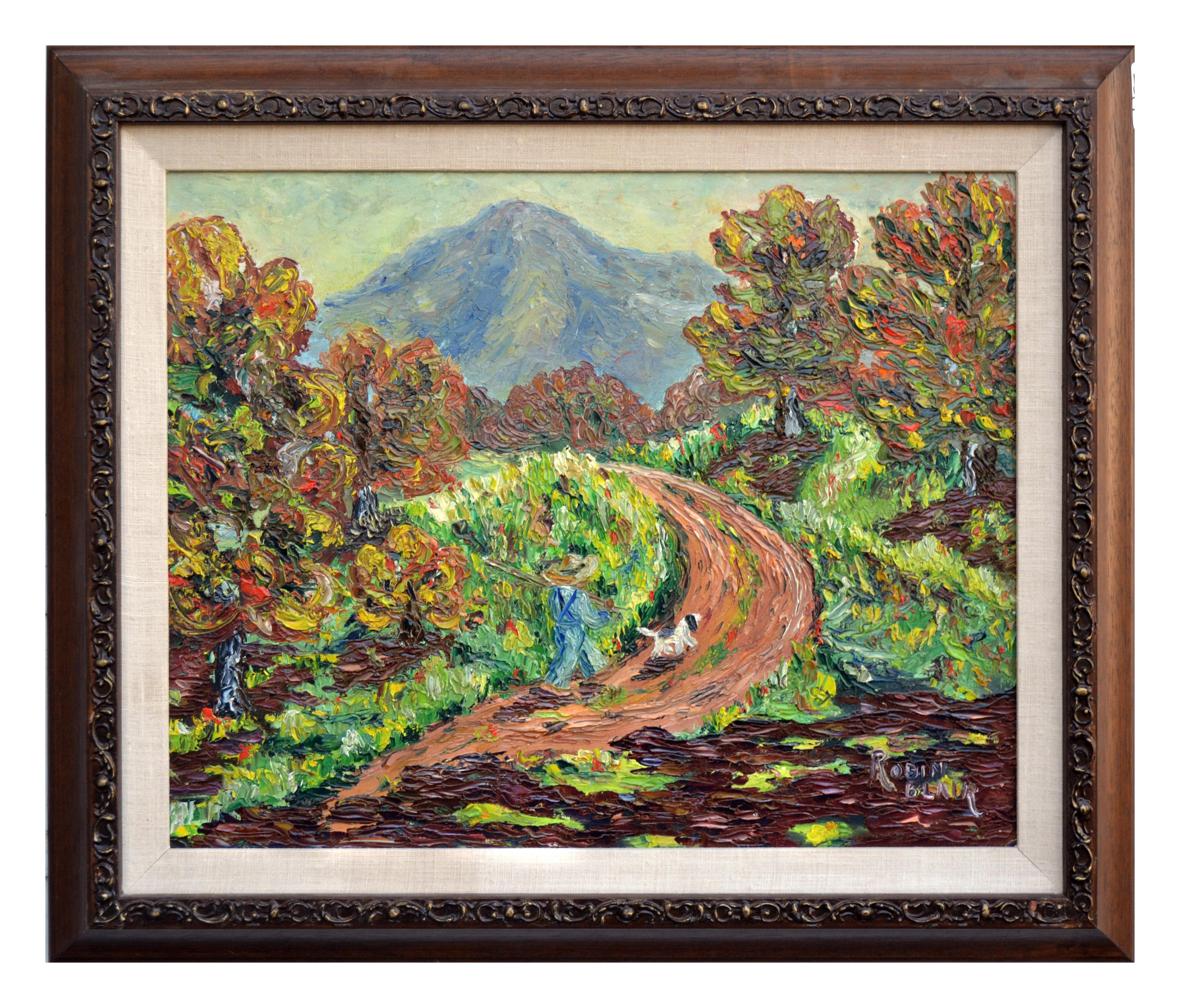 Robin Blair Figurative Painting - Mid Century Mt. Tamalpais in Autumnal Landscape 