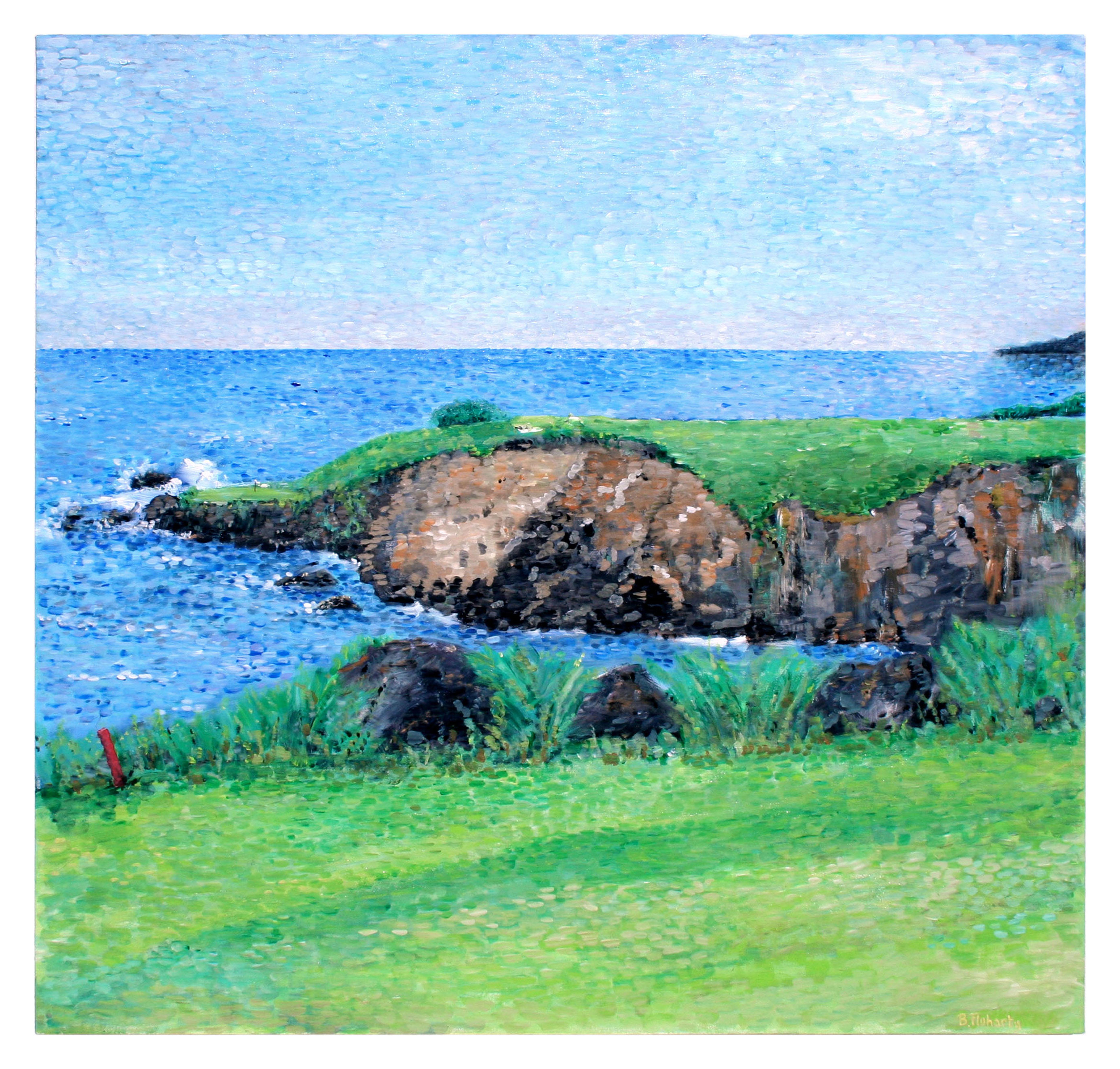 Brian Fluharty Landscape Painting - View From Pebble Beach Golf Course, Large-Scale Monterey California Seascape