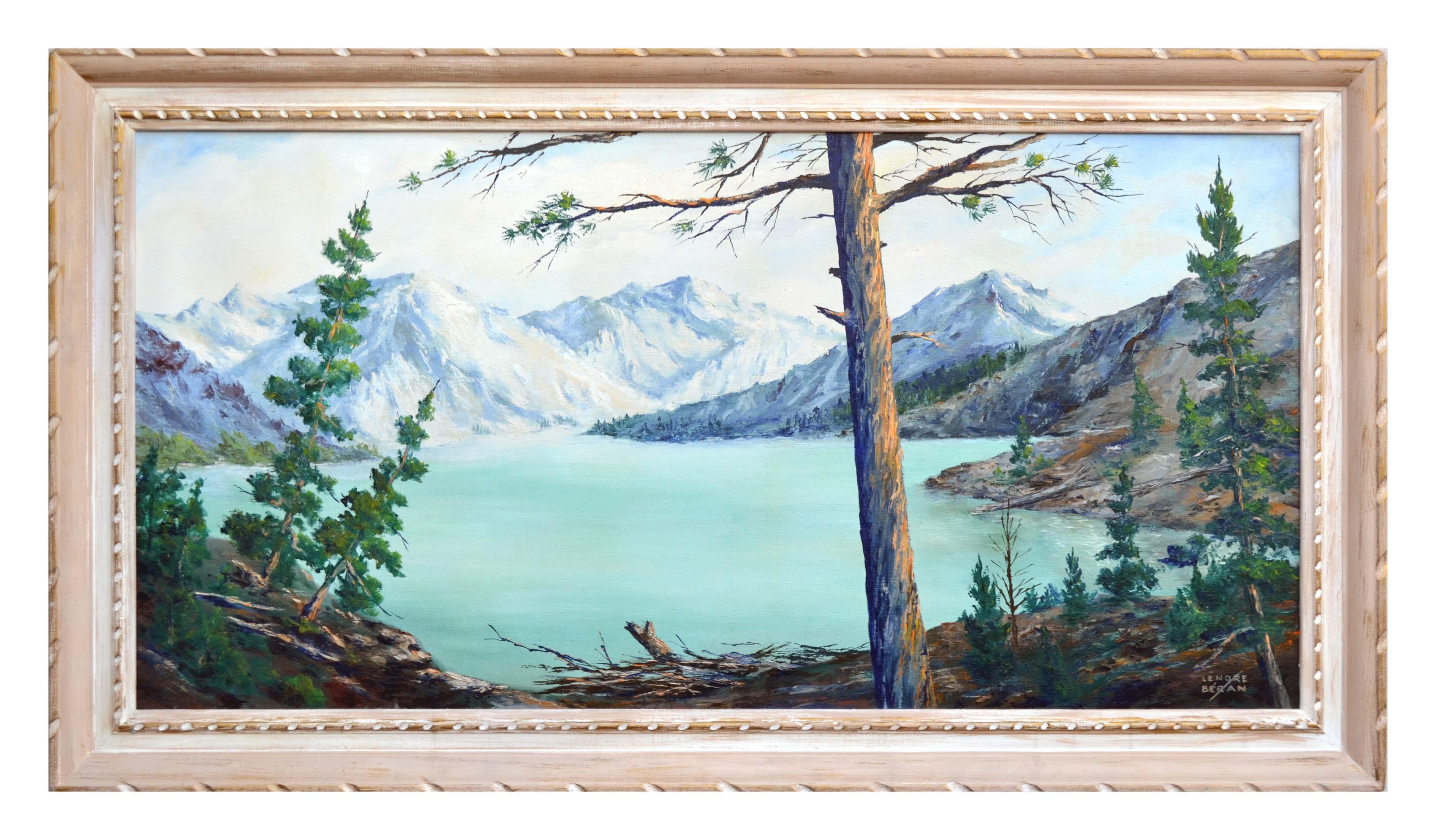 Lenore Beran Landscape Painting - Mid Century Lake Tahoe Landscape