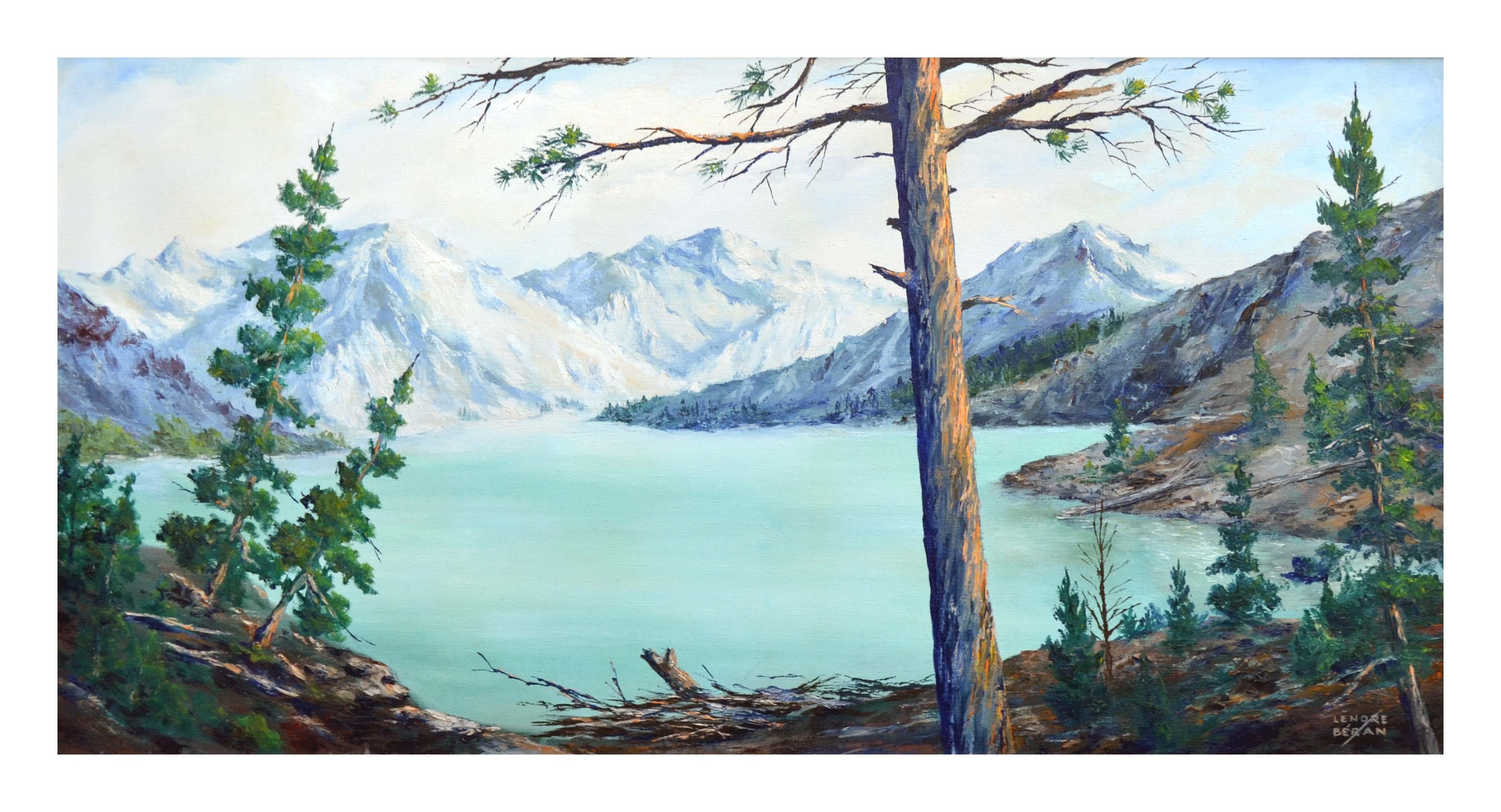 Mid Century Lake Tahoe Landscape - Painting by Lenore Beran